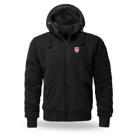 BANE DIVISION ZIPPED SHEEPSKIN HOODIE